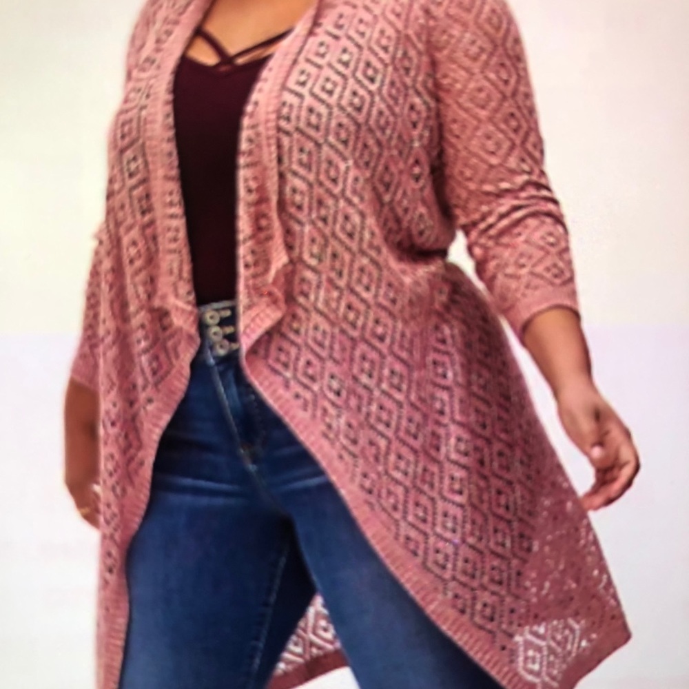 Torrid mauve pink diamond size 1 women’s cardigan